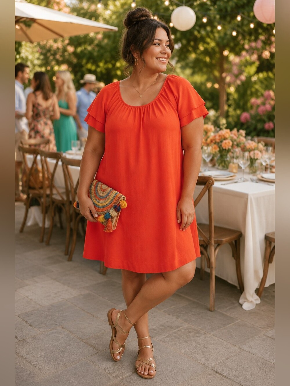 NWT Madewell Texture & Thread Tiered-Sleeve Scoop Neck Swing Dress Women's XL